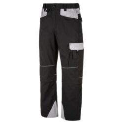 Kalhoty pracovní do pasu, 2v1, reflexní prvky, černo/šedé 46